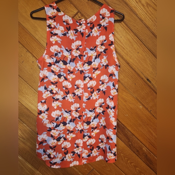 Cynthia Rowley orange and blue lightweight sheer medium tank top - Picture 4 of 8